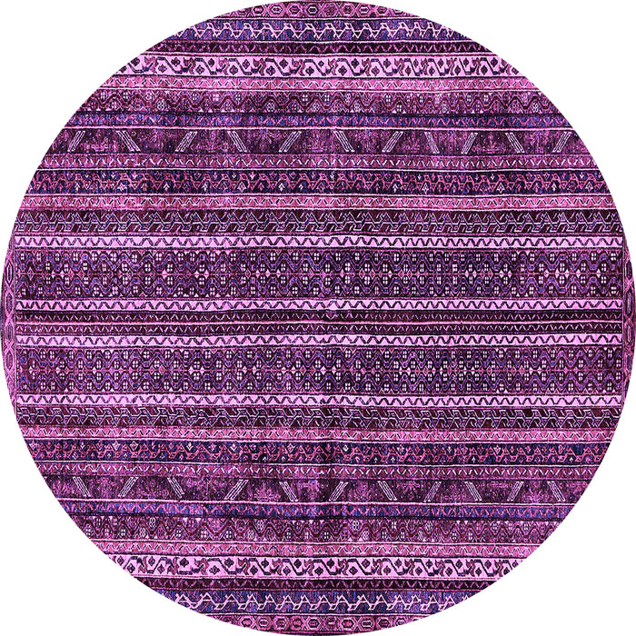 Round Machine Washable Abstract Purple Modern Area Rugs, wshabs663pur