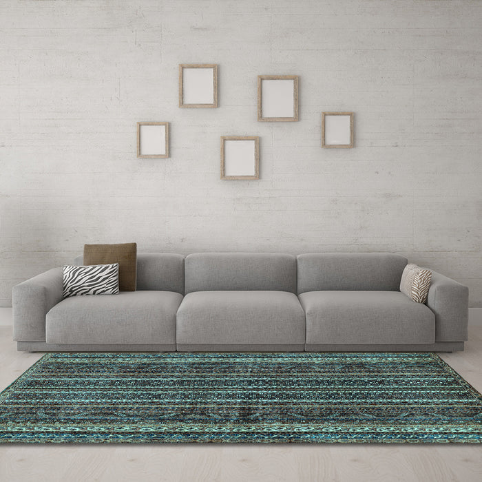 Machine Washable Abstract Light Blue Modern Rug in a Living Room, wshabs663lblu
