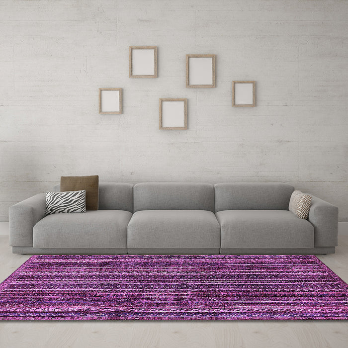 Machine Washable Abstract Purple Modern Area Rugs in a Living Room, wshabs663pur