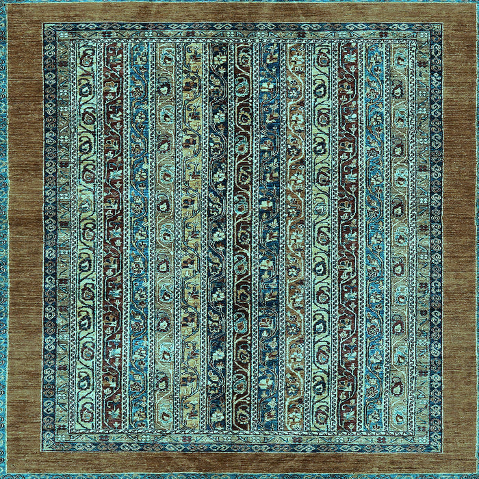 Square Machine Washable Abstract Light Blue Modern Rug, wshabs664lblu