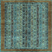 Square Machine Washable Abstract Light Blue Modern Rug, wshabs664lblu