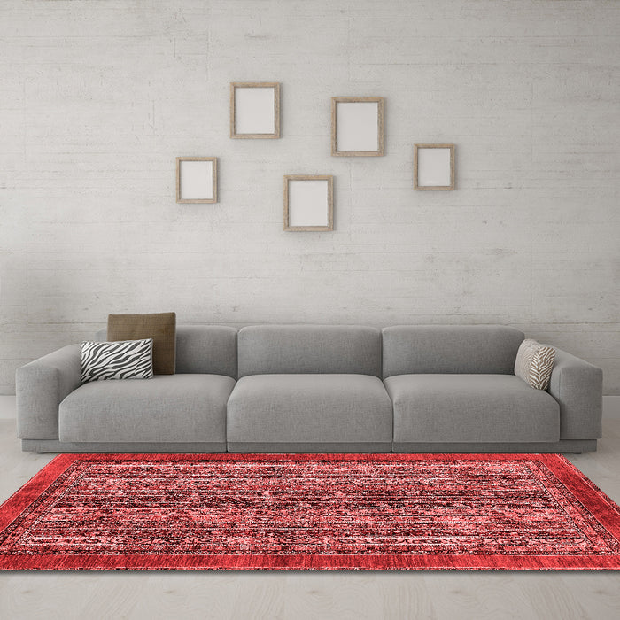 Modern Red Washable Rugs