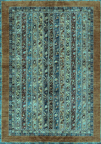 Abstract Light Blue Modern Rug, abs664lblu