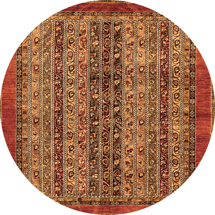 Round Abstract Orange Modern Rug, abs664org