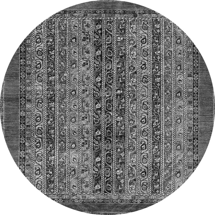 Round Machine Washable Abstract Gray Modern Rug, wshabs664gry