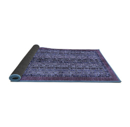 Sideview of Abstract Blue Modern Rug, abs664blu