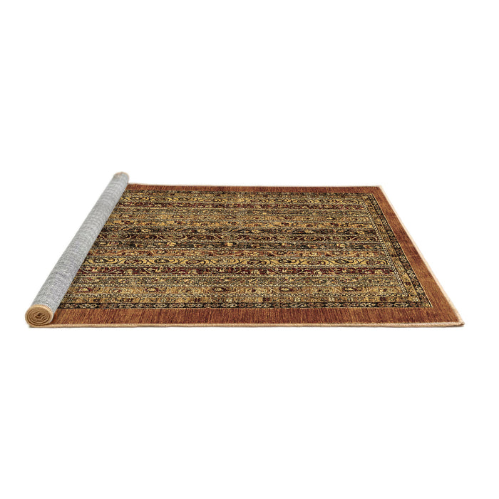 Sideview of Machine Washable Abstract Brown Modern Rug, wshabs664brn