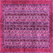 Square Machine Washable Abstract Pink Modern Rug, wshabs664pnk