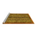 Sideview of Machine Washable Abstract Yellow Modern Rug, wshabs664yw