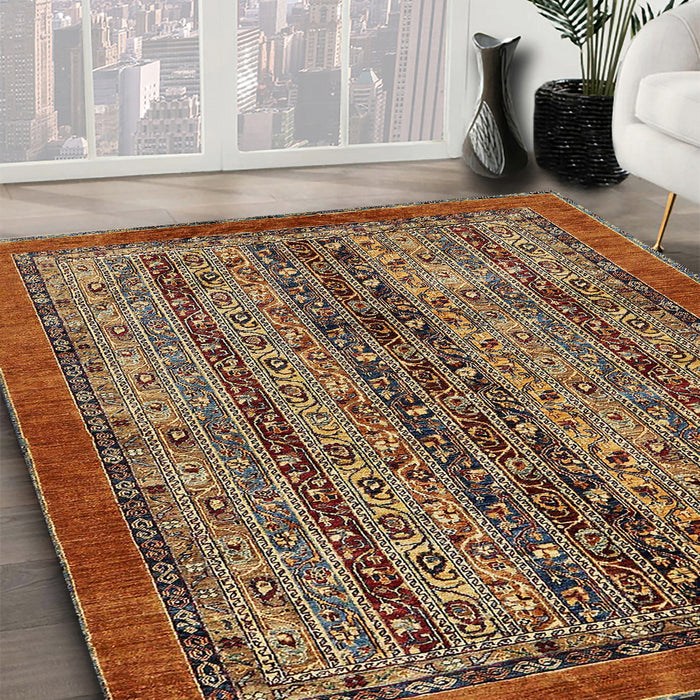 Abstract Red Modern Rug in Family Room, abs664