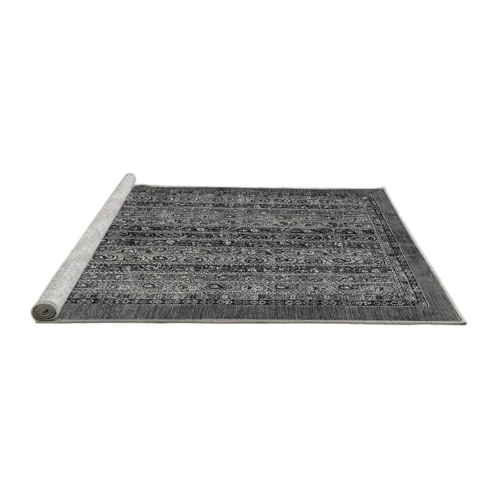 Sideview of Machine Washable Abstract Gray Modern Rug, wshabs664gry