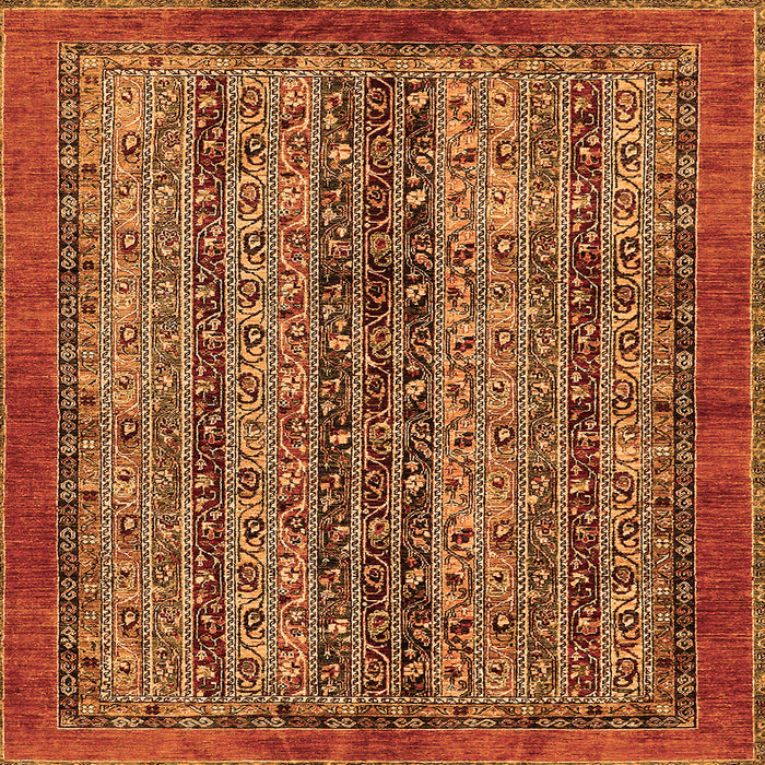 Square Machine Washable Abstract Orange Modern Area Rugs, wshabs664org