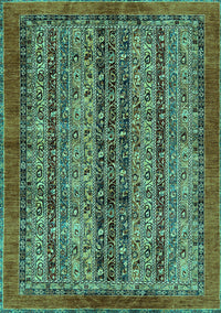 Abstract Turquoise Modern Rug, abs664turq