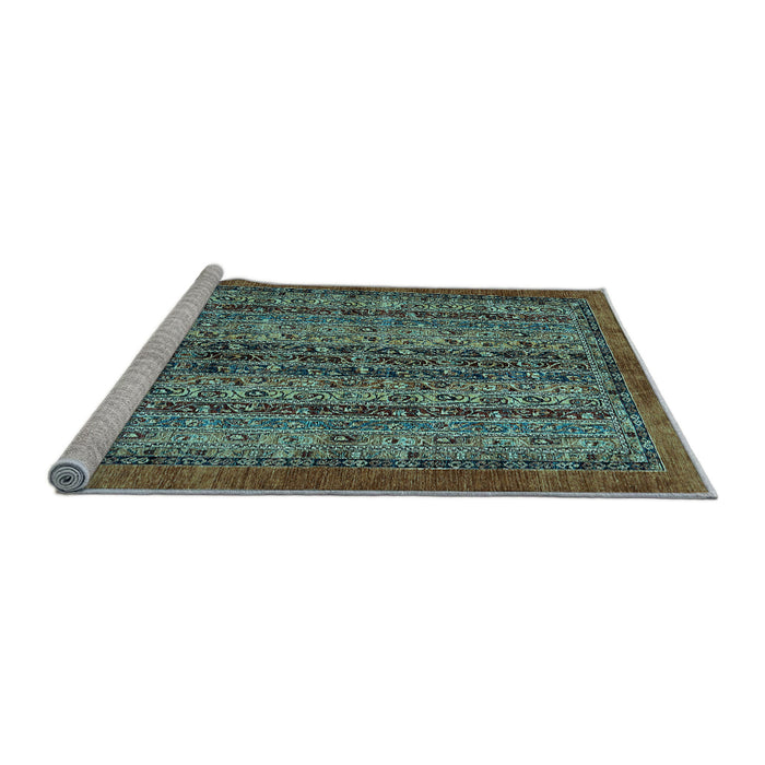 Sideview of Machine Washable Abstract Light Blue Modern Rug, wshabs664lblu