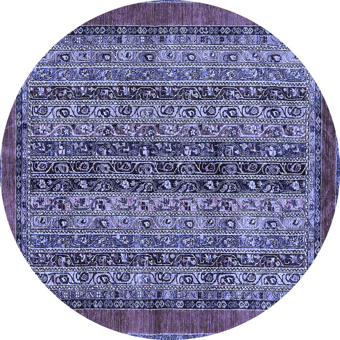 Round Machine Washable Abstract Blue Modern Rug, wshabs664blu