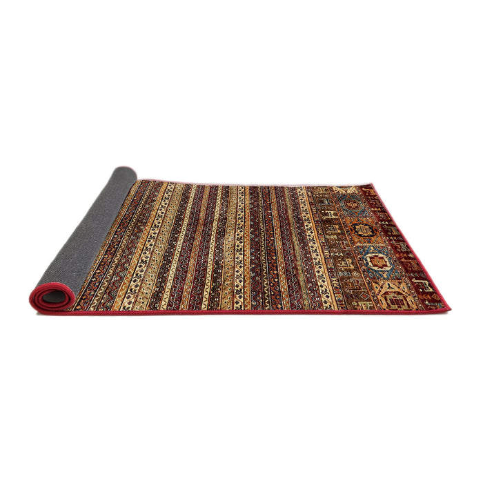 Sideview of Abstract Maroon Red Modern Rug, abs665