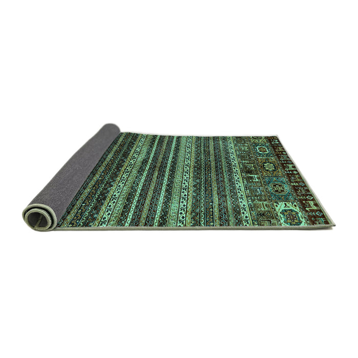 Sideview of Abstract Turquoise Modern Rug, abs665turq