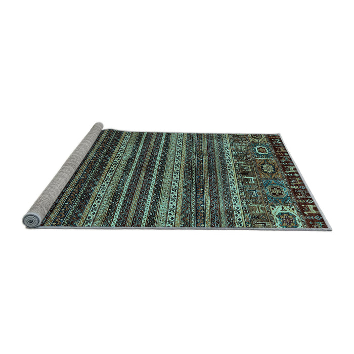Sideview of Machine Washable Abstract Light Blue Modern Rug, wshabs665lblu