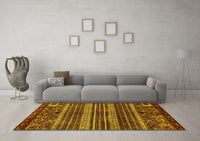 Machine Washable Abstract Yellow Modern Rug, wshabs665yw