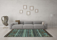 Machine Washable Abstract Light Blue Modern Rug, wshabs665lblu