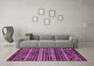 Machine Washable Abstract Purple Modern Area Rugs in a Living Room, wshabs665pur