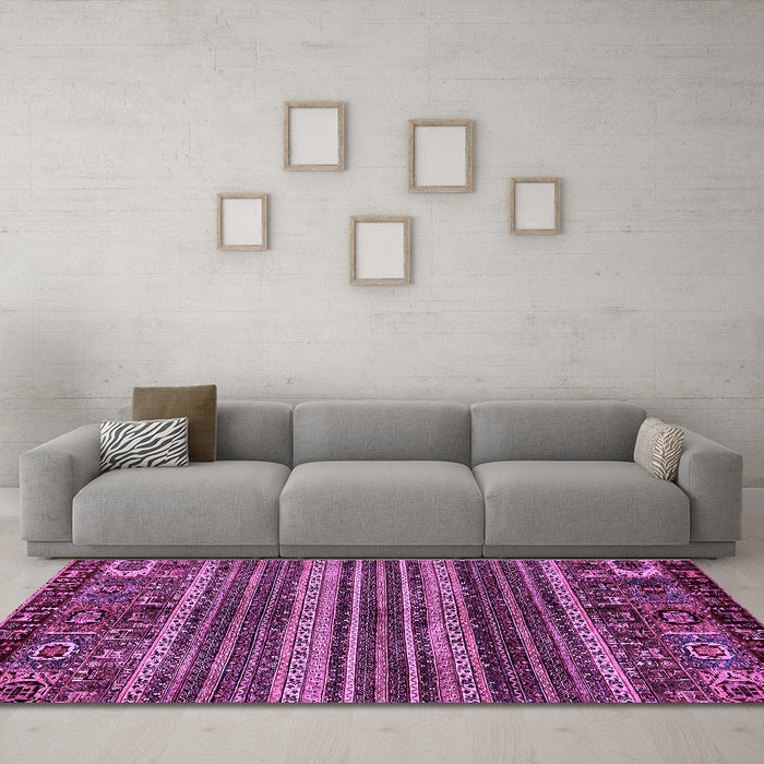 Machine Washable Abstract Purple Modern Area Rugs in a Living Room, wshabs665pur