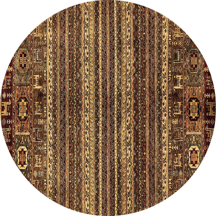 Round Abstract Brown Modern Rug, abs665brn