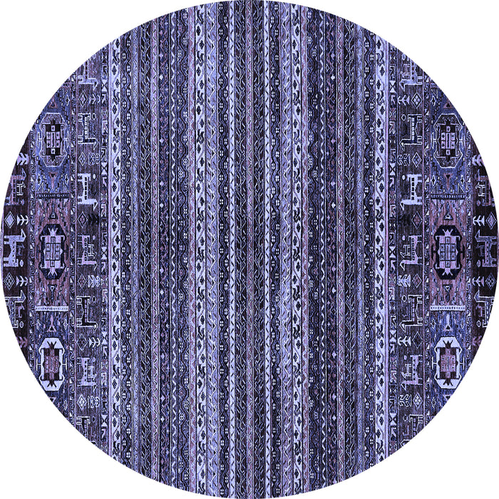 Round Abstract Blue Modern Rug, abs665blu