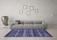 Machine Washable Abstract Blue Modern Rug, wshabs665blu