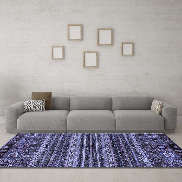 Machine Washable Abstract Blue Modern Rug in a Living Room, wshabs665blu