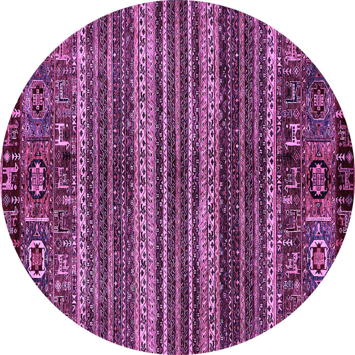 Round Machine Washable Abstract Purple Modern Area Rugs, wshabs665pur