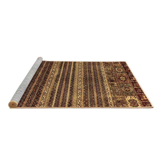 Sideview of Machine Washable Abstract Brown Modern Rug, wshabs665brn