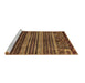 Sideview of Machine Washable Abstract Brown Modern Rug, wshabs665brn