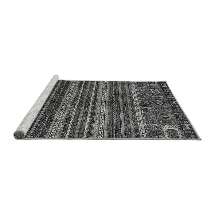 Sideview of Machine Washable Abstract Gray Modern Rug, wshabs665gry