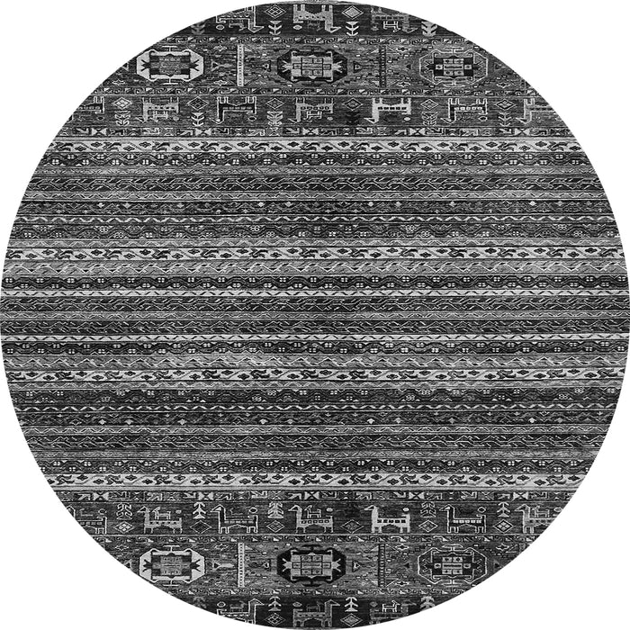 Round Abstract Gray Modern Rug, abs665gry