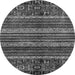 Round Abstract Gray Modern Rug, abs665gry