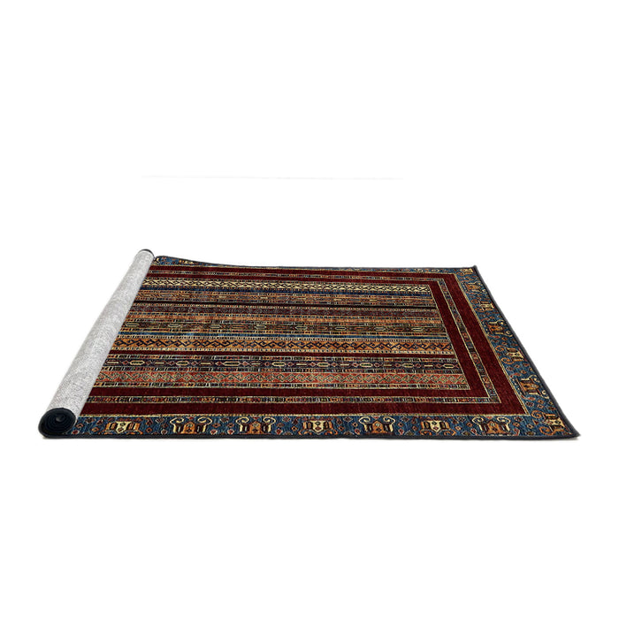 Sideview of Machine Washable Abstract Dark Almond Brown Rug, wshabs666