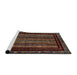 Sideview of Machine Washable Abstract Dark Almond Brown Rug, wshabs666