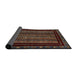 Sideview of Abstract Dark Almond Brown Modern Rug, abs666