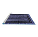 Sideview of Machine Washable Abstract Blue Modern Rug, wshabs666blu