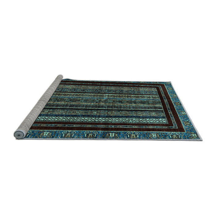Sideview of Machine Washable Abstract Light Blue Modern Rug, wshabs666lblu