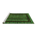 Sideview of Machine Washable Abstract Green Modern Area Rugs, wshabs666grn