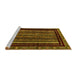 Sideview of Machine Washable Abstract Yellow Modern Rug, wshabs666yw