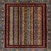 Square Abstract Dark Almond Brown Modern Rug, abs666