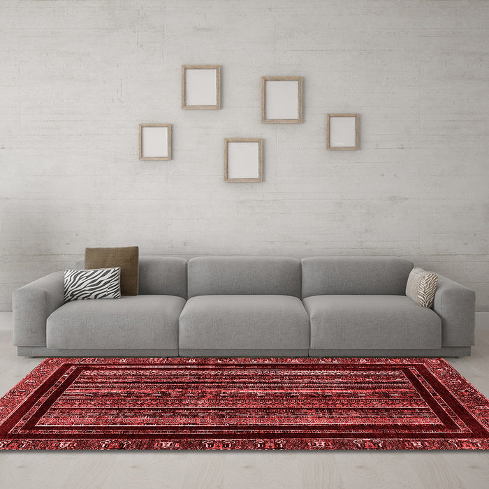 Modern Red Washable Rugs