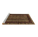 Sideview of Machine Washable Abstract Brown Modern Rug, wshabs666brn