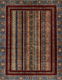 Machine Washable Abstract Dark Almond Brown Rug, wshabs666