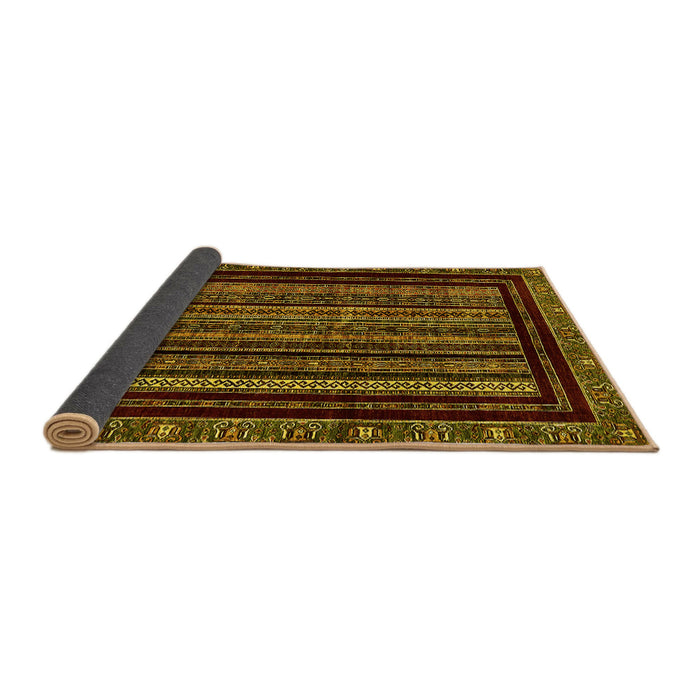 Sideview of Abstract Yellow Modern Rug, abs666yw