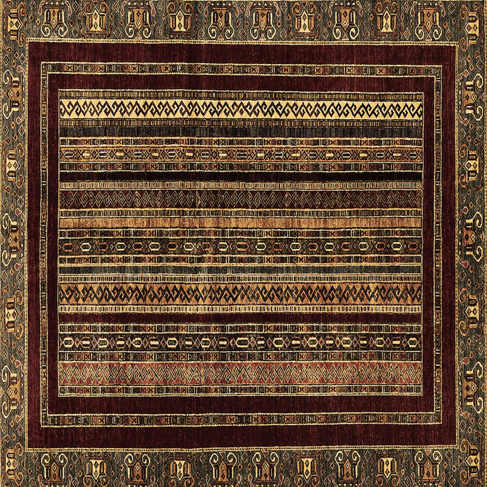 Square Abstract Brown Modern Rug, abs666brn
