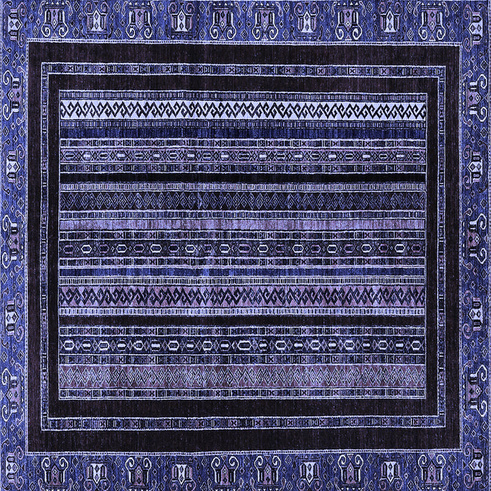 Square Abstract Blue Modern Rug, abs666blu